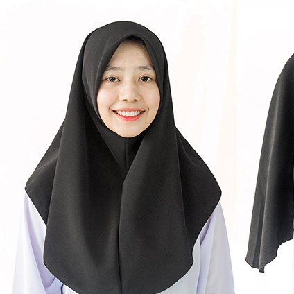 tudung sekolah warna hitam