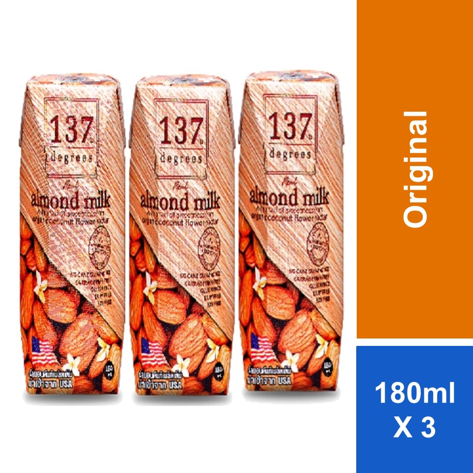 137 Degrees Almond Milk Original 3 x 180ml | Shopee Malaysia
