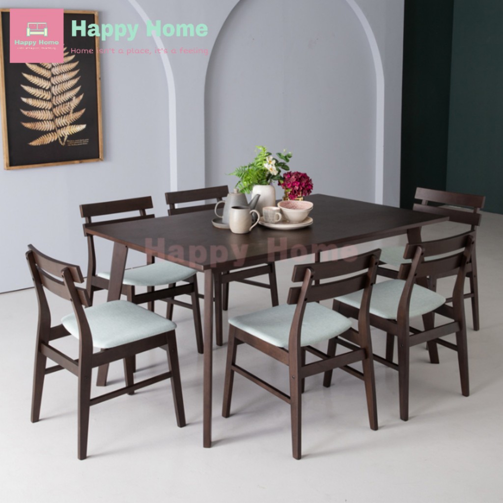 AUGUSTUS 6 seater solid wood dining set meja makan AUGUSTUS 6 seater solid wood dining set meja makan