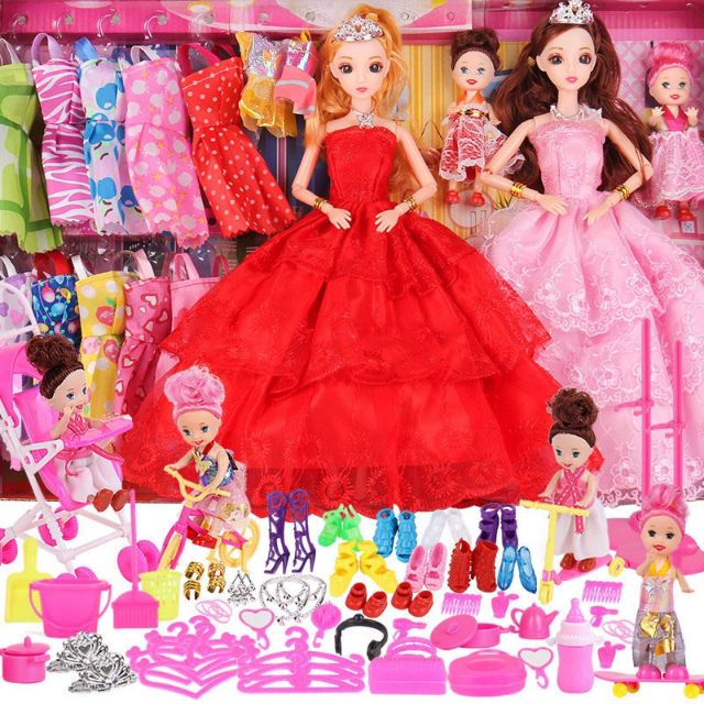 138pcs Set Patung Barbie Mainan Budak Set Hadiah Princess Barbie Doll For Girls Free Luxury Accessories Shopee Malaysia