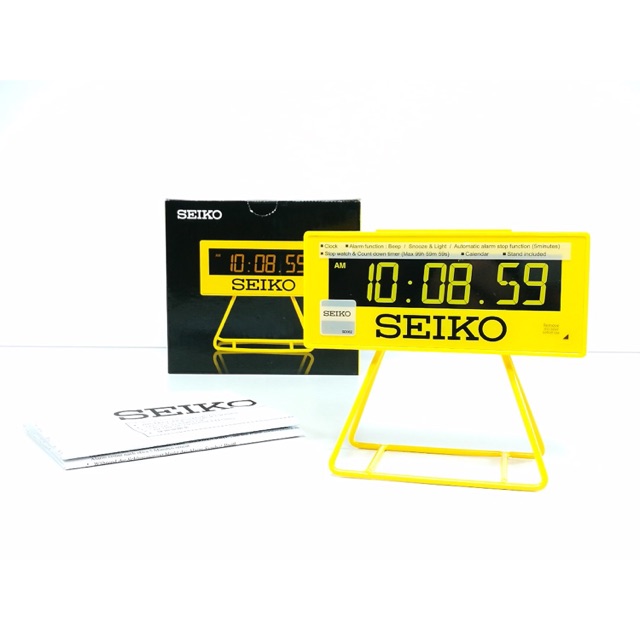 ORIGINAL Seiko QHL062Y Yellow Miniature marathon timer Digital Clock with  Stand | Shopee Malaysia