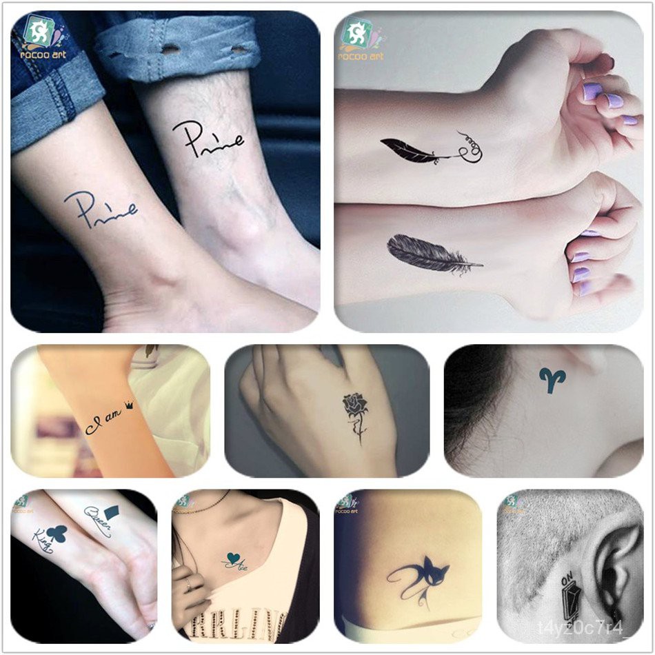 Mixed 8 Sheets Traditional Small Tattoo Designs Black Tatoo Fake Body  Temporary Tattoos Unique Feather Fox Tattoos For G | Shopee Malaysia