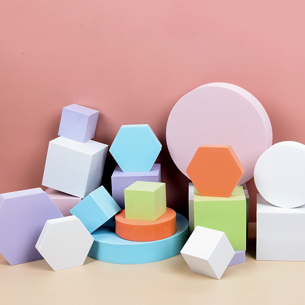 Must Multi Abeststudio INS photography cylindrical pentagonal prism photo props pure color foam net red geometric thr... - Image 2