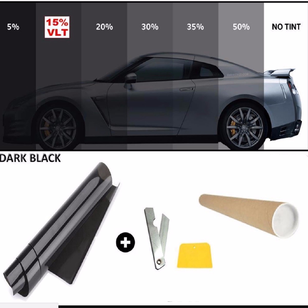 Automotive 76cm*7M Black Glass Window Tint Shade Film VLT 5 Auto Car