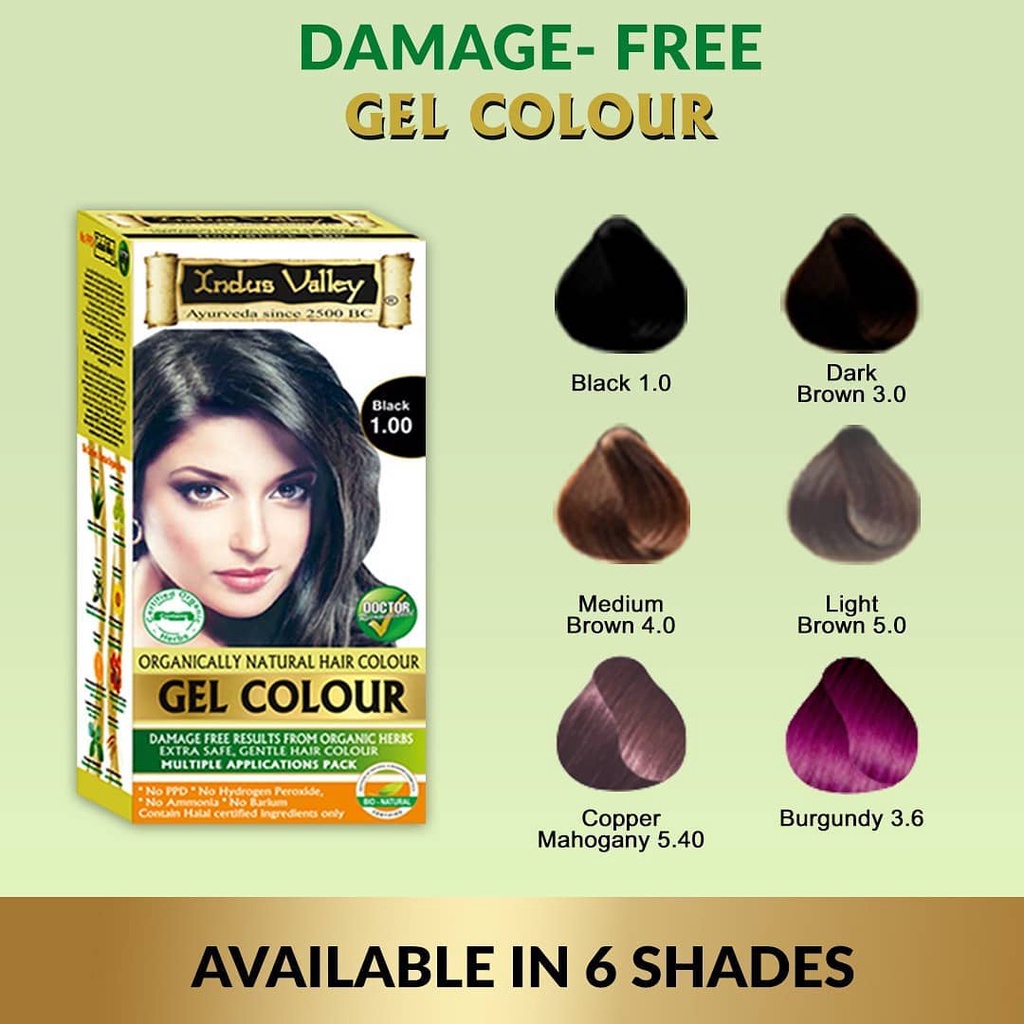 INDUS VALLEY Organic Gel Hair Colors (Inai/Henna/Halal) | Shopee Malaysia