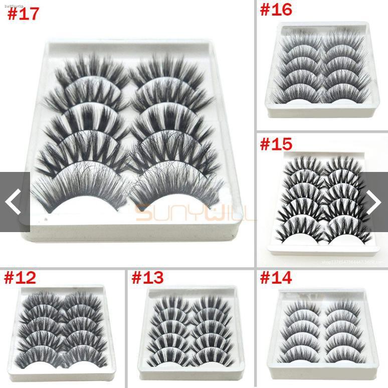 Ready Stock✓5 Pairs 6D Mink Eyelashes Hair Handmade Natural Cross Long Fake Eye Lashes Extension Wispy False Individual