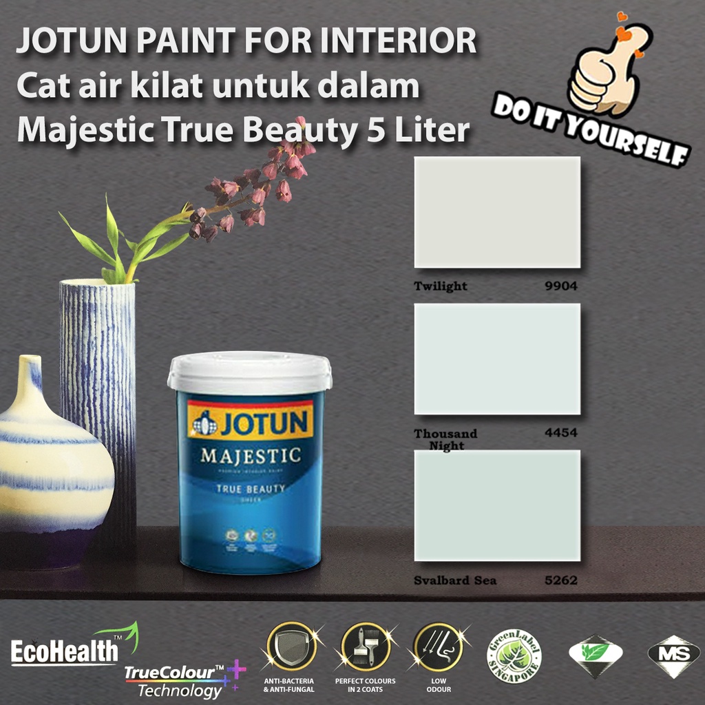 Jotun Majestic True Beauty Collection 5 Liter Twilight 9904 / Thousand Nights 4454 / Svalbard