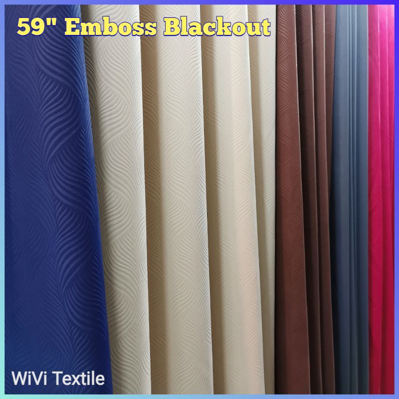 59 Emboss Blackout Wave Kain Langsir Blackout Per Meter Shopee Malaysia