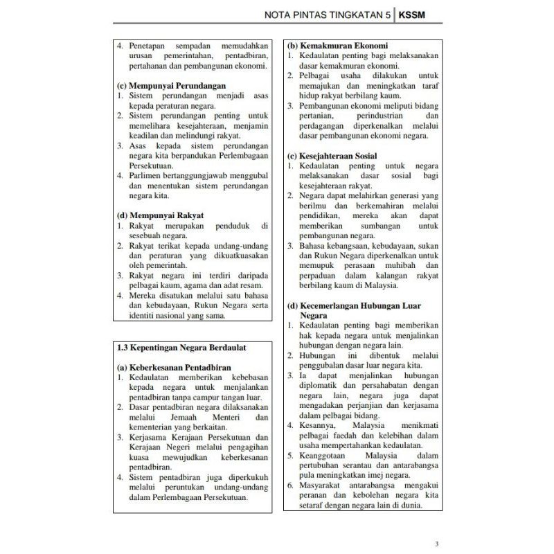 Terkini NOTA BERPANDU SEJARAH TINGKATAN 1,2,3, 4 & 5 (KSSM 