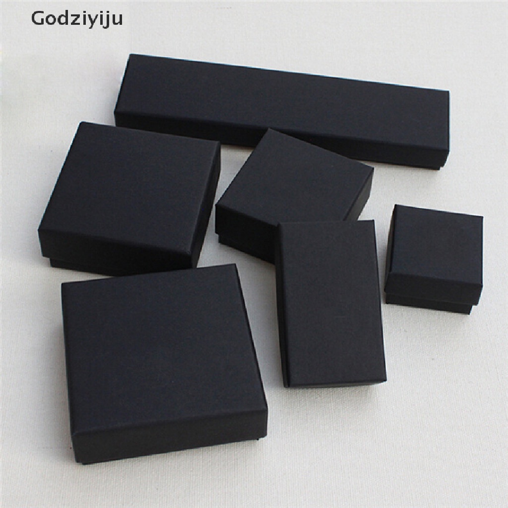 Godziyiju Black Paper Package Case Ring Necklace Earrings Bracelet Jewelry Gift Box Decor MY