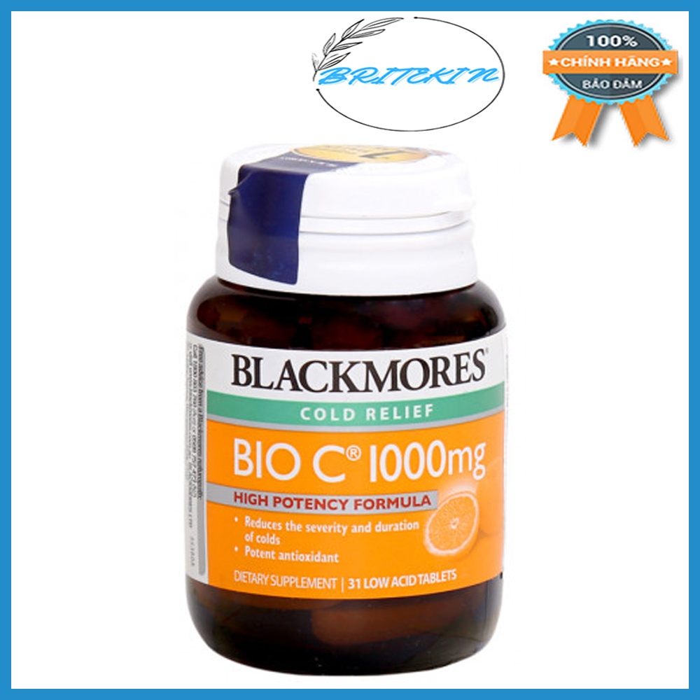 Blackmores Bio C Oral Supplement Vitamin C 1000mg 31 Capsules Box Shopee Malaysia