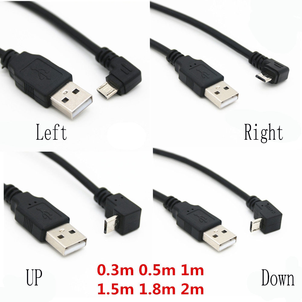 USB 2.0 A Male AM to Mini USB B Male Right Angle 90 Degree Cable Cord 1M 