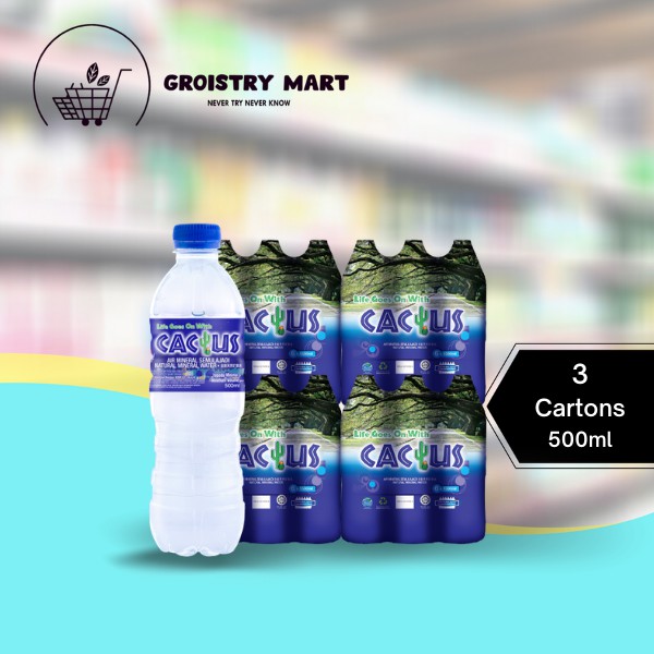 Cactus Mineral Water (500ML x 72 bottles) 3 Cartons [Klang Valley ...