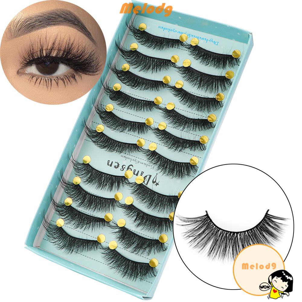 Melodg Skonhed 10 Pairs Woman Extension Tools Handmade 3d Faux Mink Hair False Eyelashes Beauty 1561