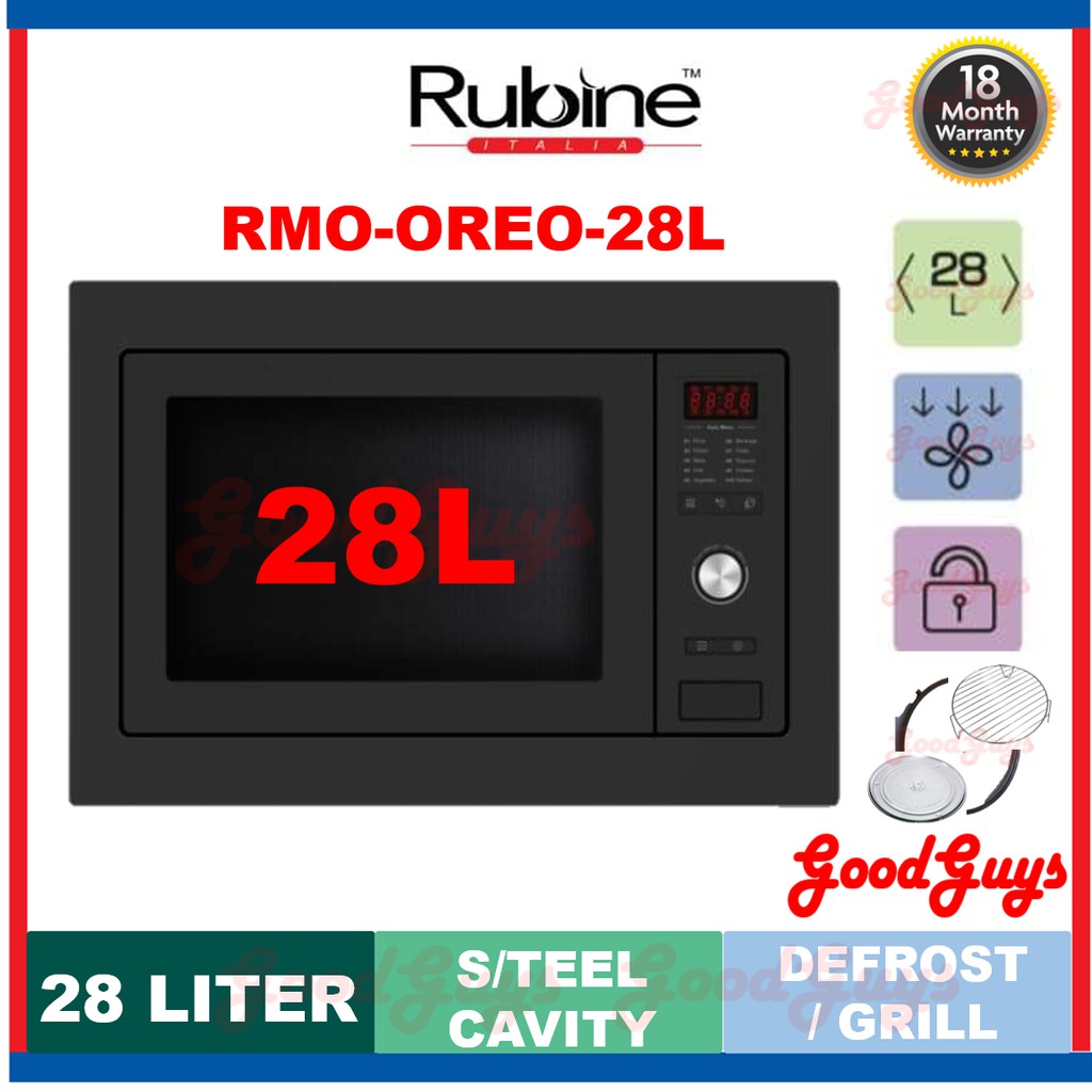 [Seller's Own Fleet] RUBINE RMO-OREO-28BL BUILT-IN MICROWAVE OVEN / 28L / BLACK