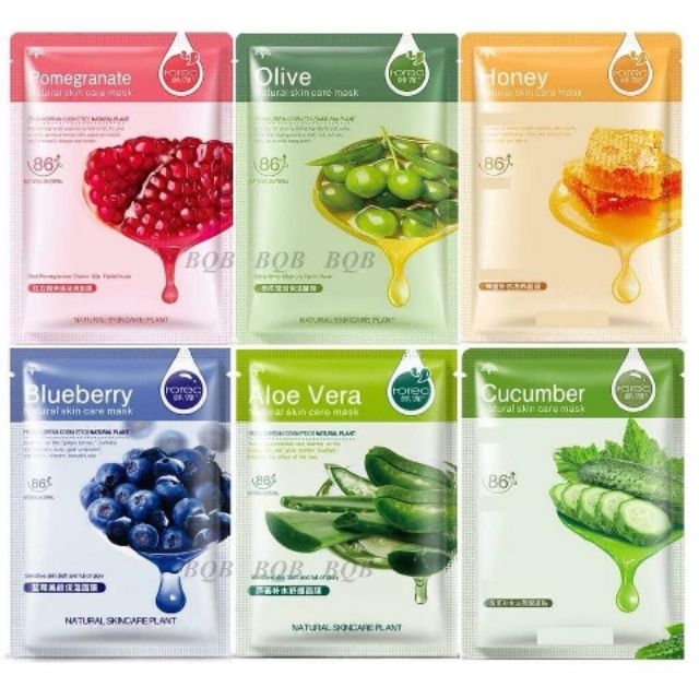 ROREC HCHANA Natural Moisture Facial Mask Beauty  Essence Face Mask | Borong Murah