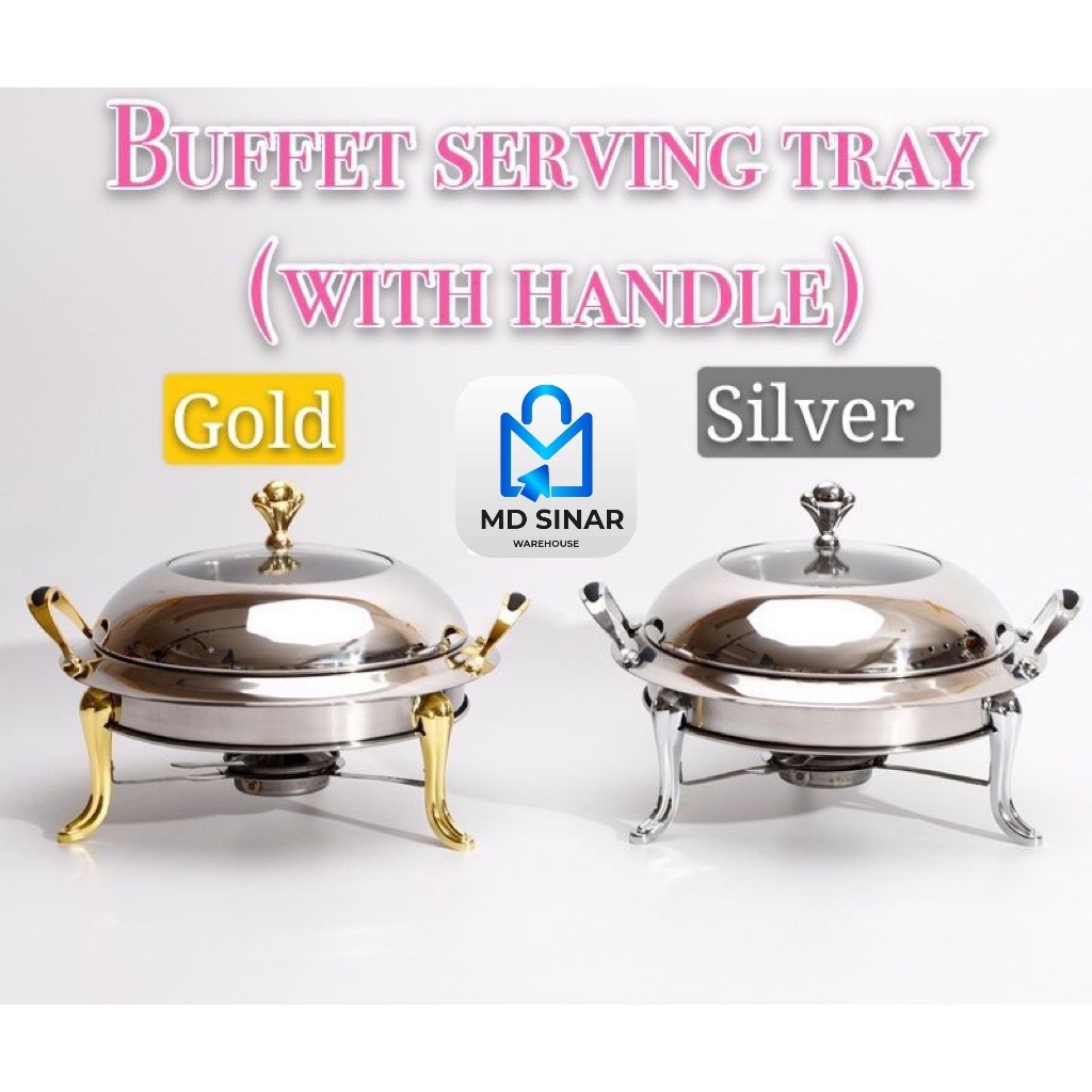 MD SINAR 28cm buffet set food trayA serving tray chafing dish soup warmer  kenduri tray ketam buffet set