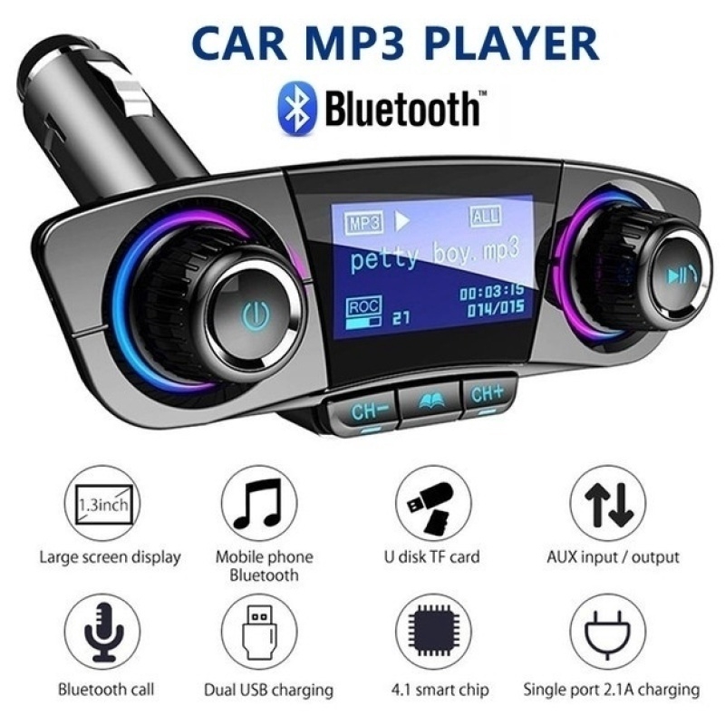 In-Car FM Transmitter MP3 Player W// 3.5mm Aux Input SD MMC Input USB Input