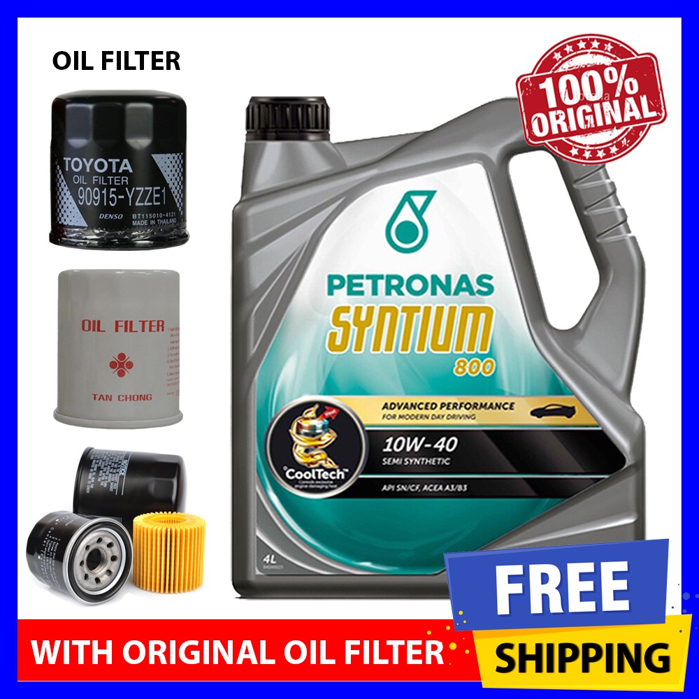 (WITH ORIGINAL OIL FILTER) PETRONAS Syntium 800 10W40 SN 