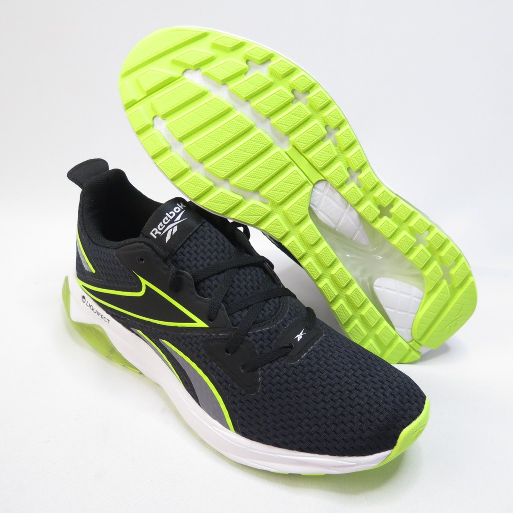 fluorescent yellow running shoes