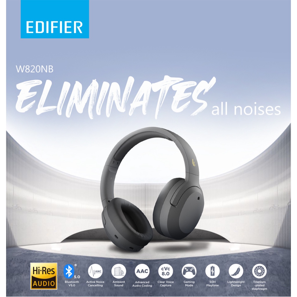 Edifier W820NB - Active Noise Cancelling Bluetooth Headphone |  Hi-Res Audio | Gaming Mode | USB Audio #4