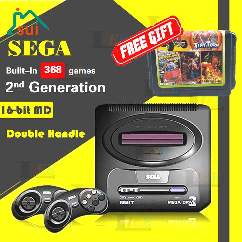 Sega MD2 TV Video Game Console Seda Megadrive 16-bit 368 in 1 Retro Vintage TV Game tape Console Old School