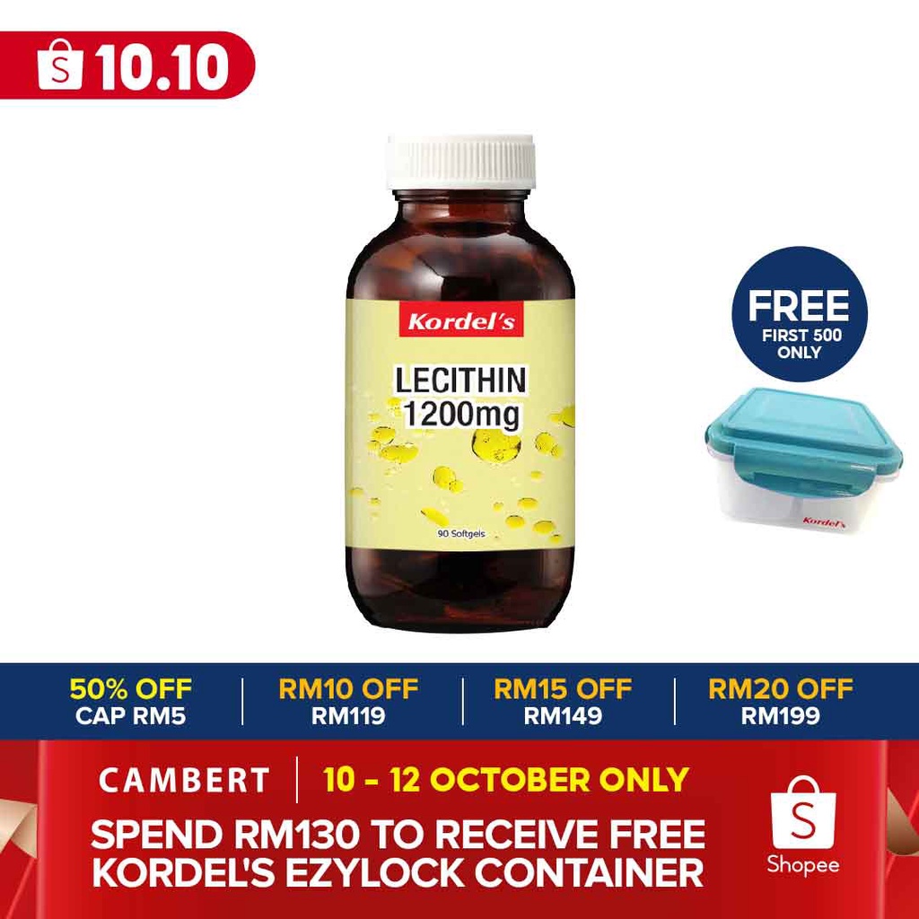 [1012/10 FREE GIFT] (Exp 05/23) Kordel's Lecithin (1200mg x 90's