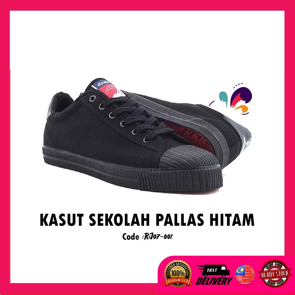 Rj07 001 Kasut Sekolah Pallas Hitam Shopee Malaysia