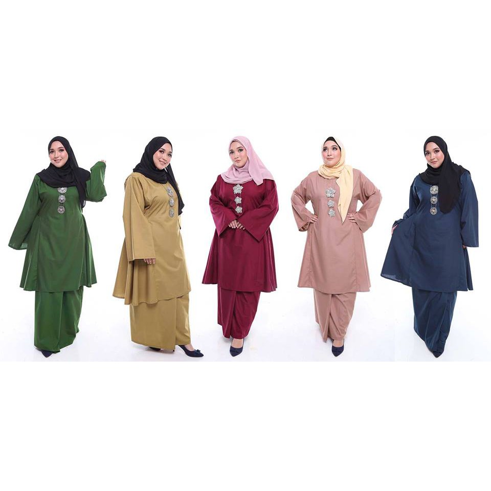 Pakaian Muslimah Kurung Pahang Riau Plus Size Saiz Besar 3xl 6xl Shopee Malaysia