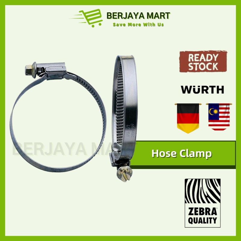 (READY STOCK) WURTH ZEBRA Hose Clip Stainless Steel Hose Clamp
