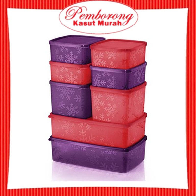 🔥HOT ITEM🔥 Tupperware Snowflake Square Round Set