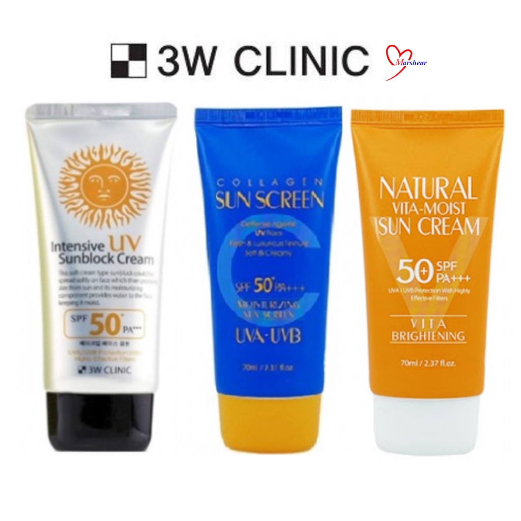 3W Clinic Intensive UV Sun Block Cream / Collagen Sunscreen / Natural