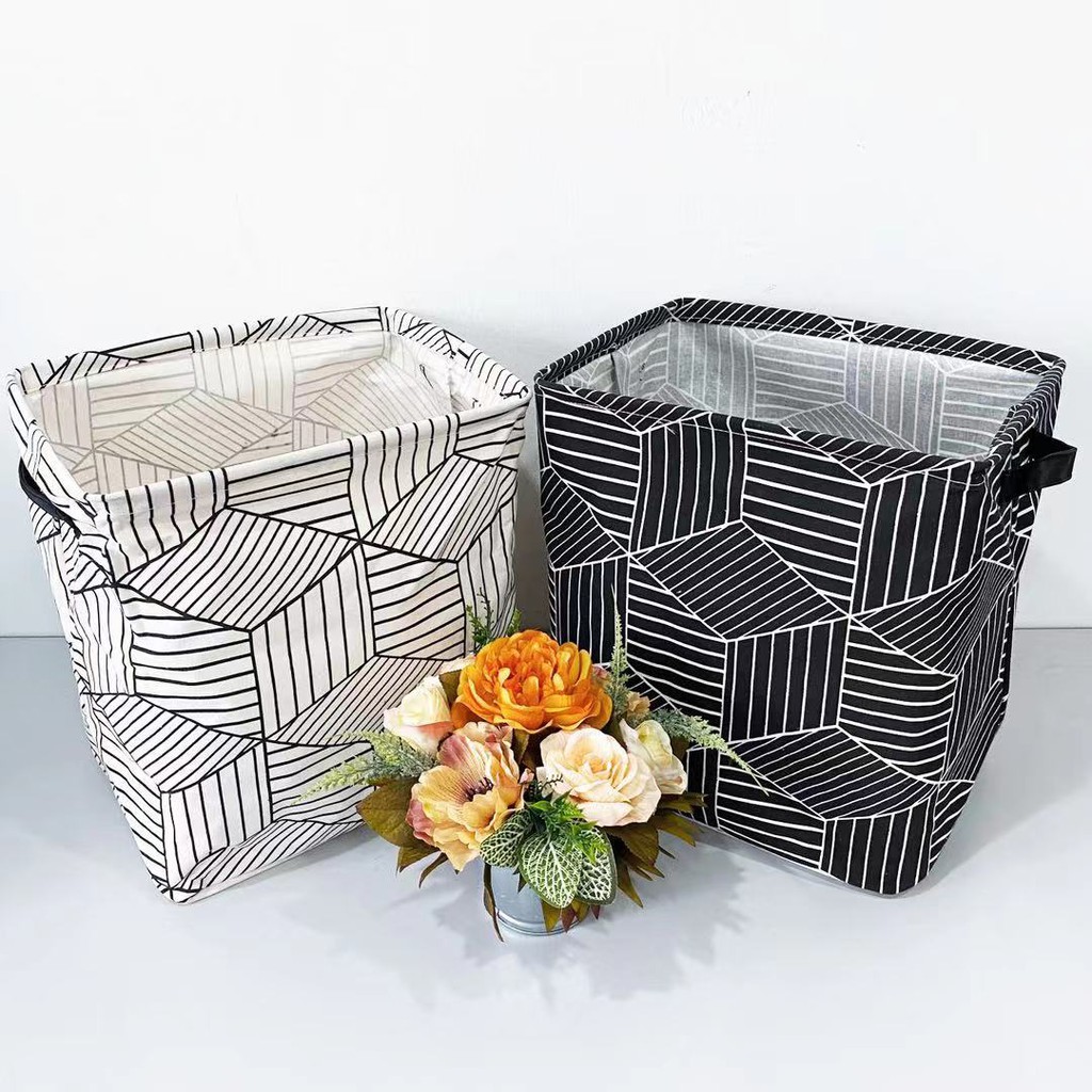 Laundry Basket Square in Black and White Series ! Ready stock ! S / M