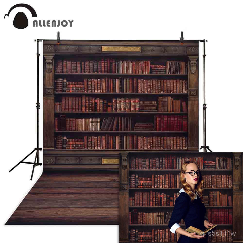 Allenjoy Bookshelf Backdrops Study Library Graduation Season Back To School Wall Decor Photography Background Photo Stud Shopee Malaysia