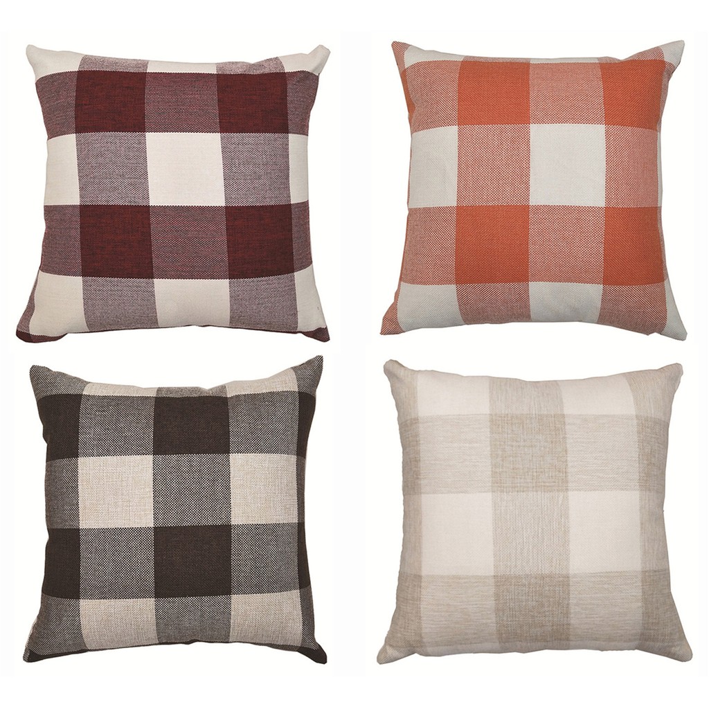 40x40,45x45,50x50,60x60 Cotton linen Striped Plaid pillowcase.Square