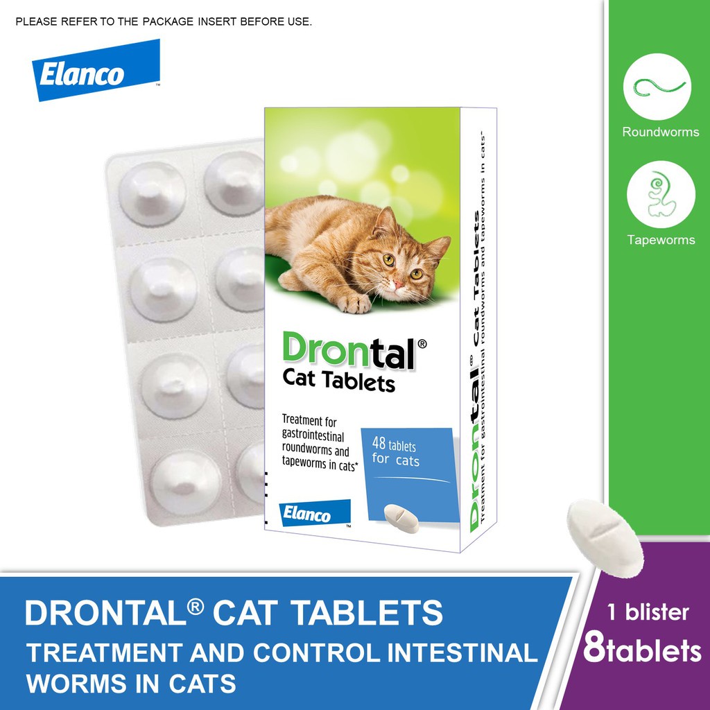 Drontal Cat Tablets (8 tablets) Treatment and Control of Intestinal