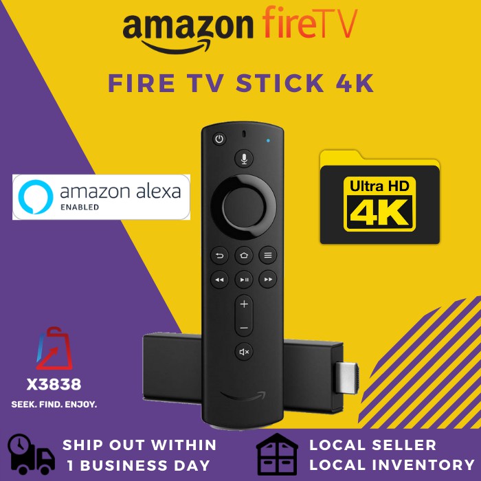 Genuine Amazon Fire Tv Stick 4k With Alexa Voice Remote Streaming Media Player 2nd Gen 19 Release Shopee Malaysia