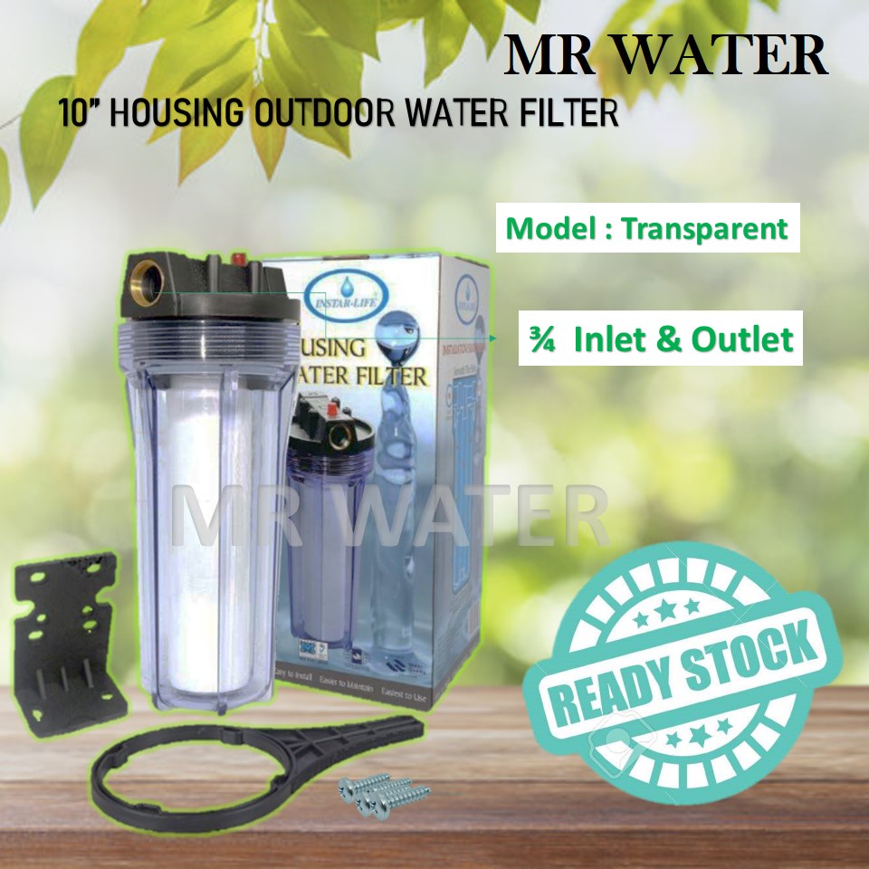 INSTAR-LIFE / TRANSPARENT 3/4' Transparent 10" Housing Water Filter Water Purifier  with PP Sediment Filter