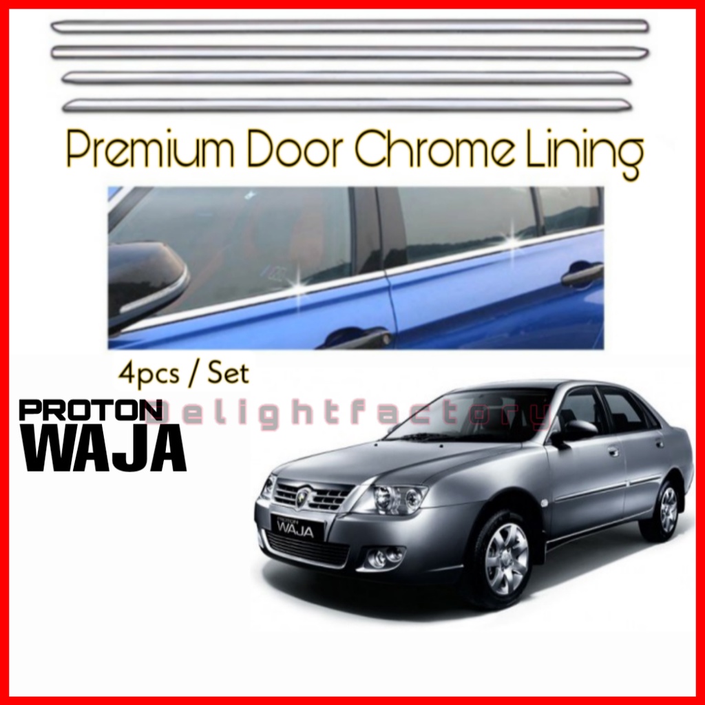 PROTON WAJA CHROME Door Belt Moulding / Window Trim Lining/ Chrome Tepi