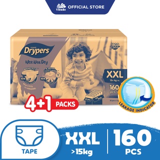 Drypers Wee Wee Dry M52/ L44/ XL36/ XXL32s (4+1packs) #4