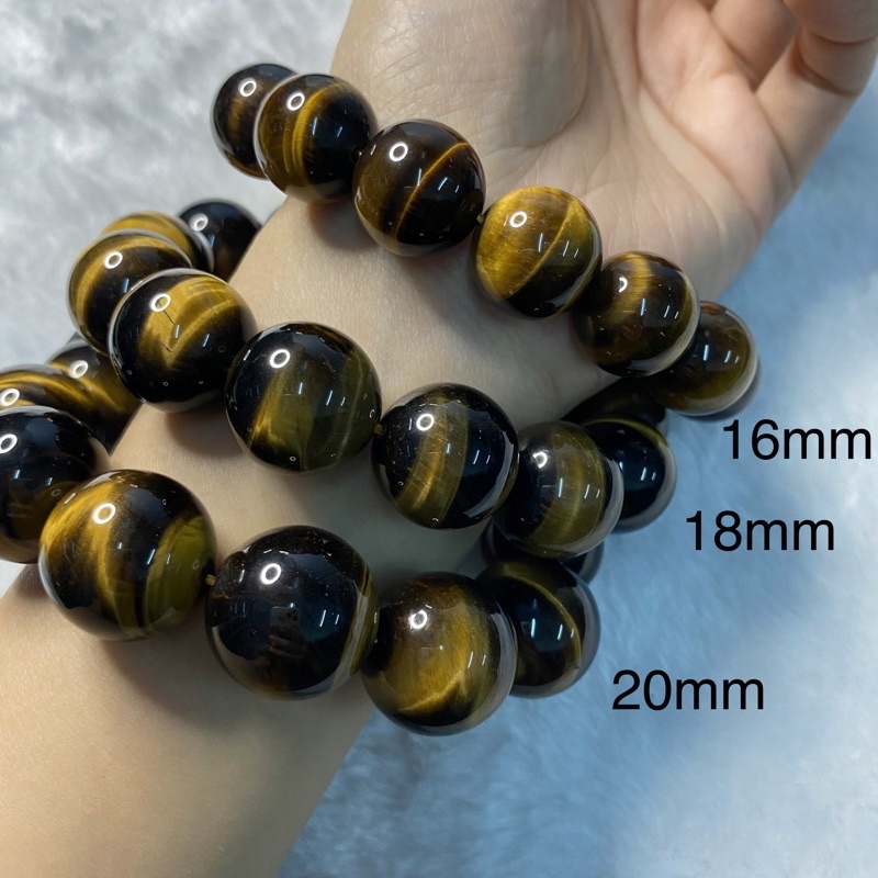 Natural Yellow Tiger Eye Bracelet 16 mm Lucky Transit Crystal Jewelry Shopee Malaysia