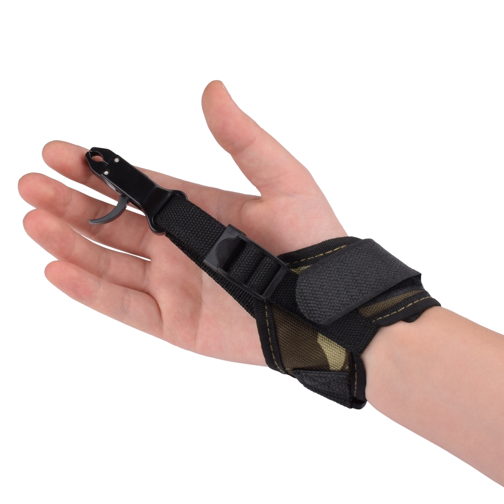 Archery Wrist Release Aids Trigger Caliper Straps Adjust Compound Bow