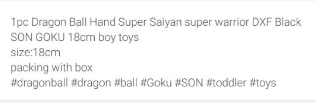 1pc Dragon Ball Hand Super Saiyan Super Warrior Dxf Black