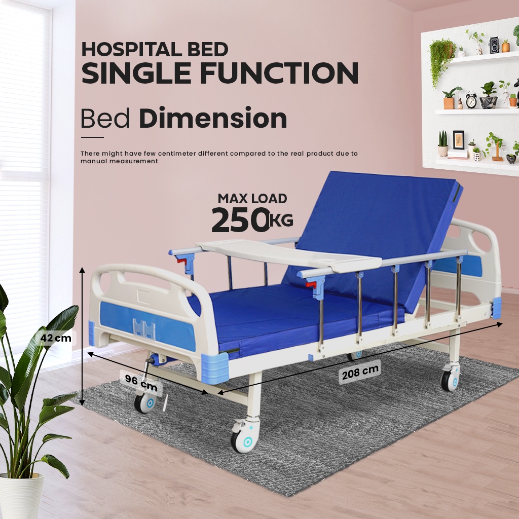 READY STOCK FINSSO: Hospital Bed 2 Function Manual (M15) + Mattress [FREE INSTALLATION]