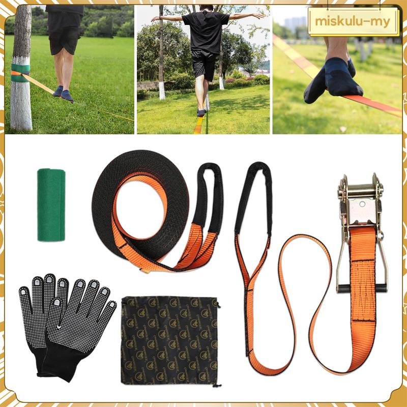 Slackline Balance Jump Training Rope 15M Safety Rope Protection Tight Rope Strap 