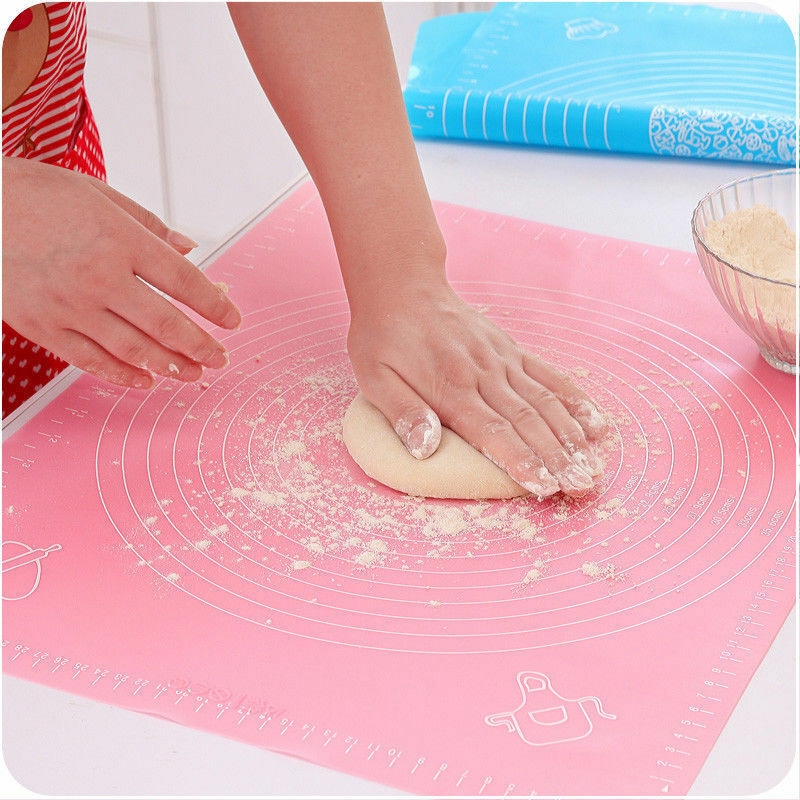 Silicone Rolling Cut Kneading Mat Fondant Clay Pastry Icing Dough Baking