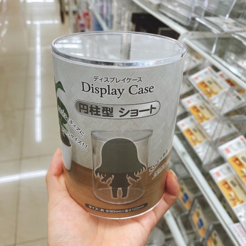 Daiso Clear Cylinder Container Display Case Casing Display Box Silinder