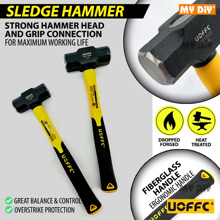 MYDIYSDNBHD - UOFFC 2LB 3LB Sledge Hammer Demolition Hammer Drop Forged ...