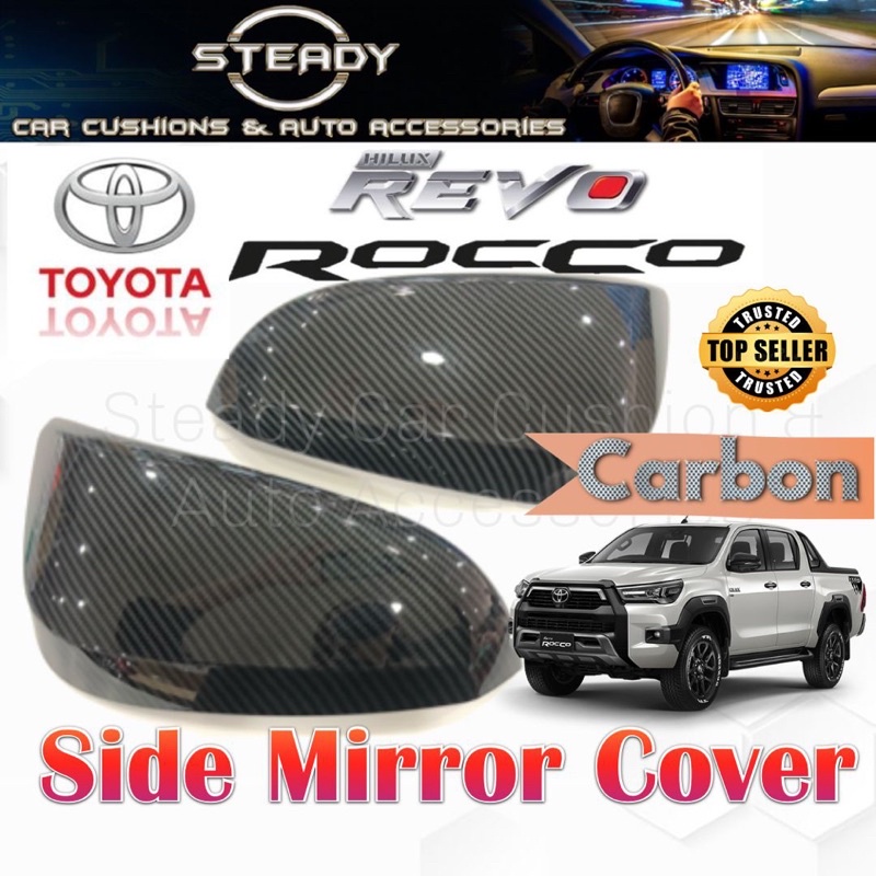 Toyota hilux Revo Rocco Side Mirror Cover Carbon 3D door mirror Cover add on one set 4pcs