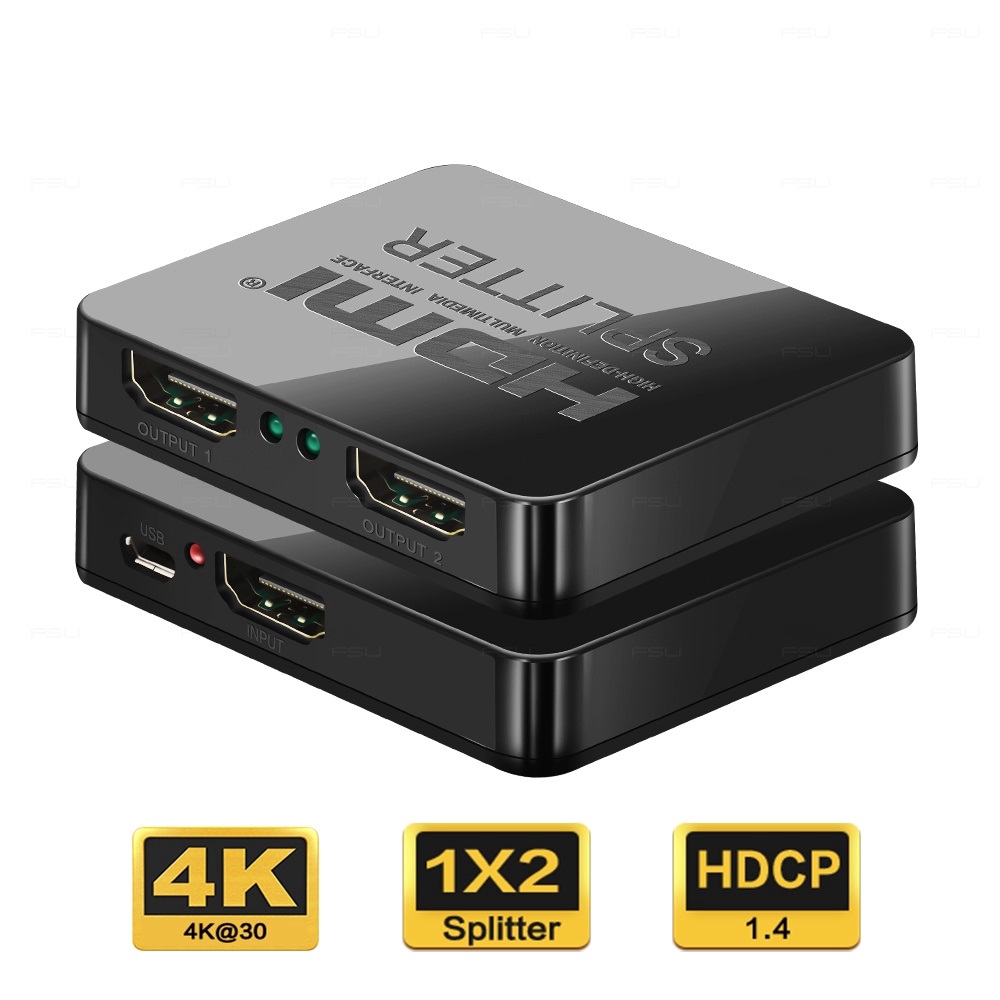 HDCP 4k HDMI Splitter Full HD 1080p Video Switch Switcher 1X2 Split 1